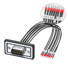 DB9pin/DB15P/DB25P Adapter to Bare Wire Cable With Numbered Sleeve 50cm Length DB9 pinmale