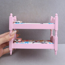 Doll Bunk Bed Model Furniture For 1/12 Scale Doll House Miniature Scene Display