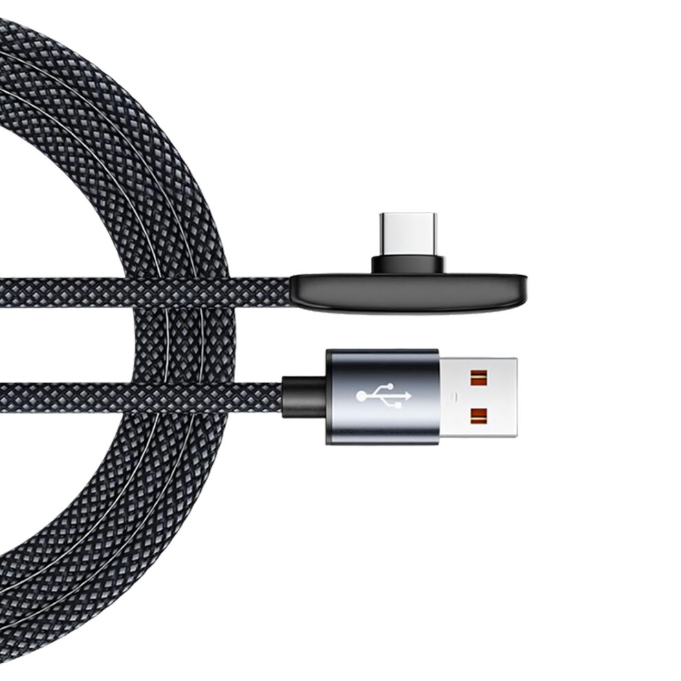 Nylon Braided Usb To Type C Fast Charging Cable 100W Right Angled For Phone 2M 7695001115117