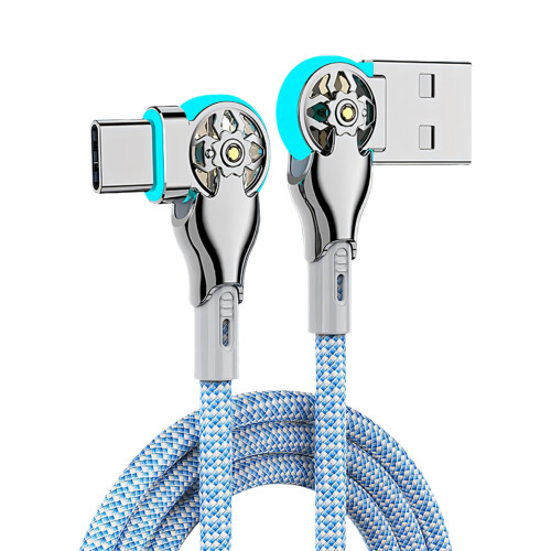 High Current Fast Charging Cable 180 Degree Angled Design Charging Wire 0.3m
