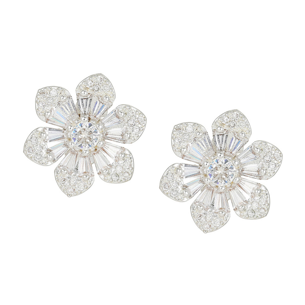 Fashionable Crystal Ear Jewelry For Freeclip 1/2 Earbud Clip On Charm Decors Silver 7695001052986