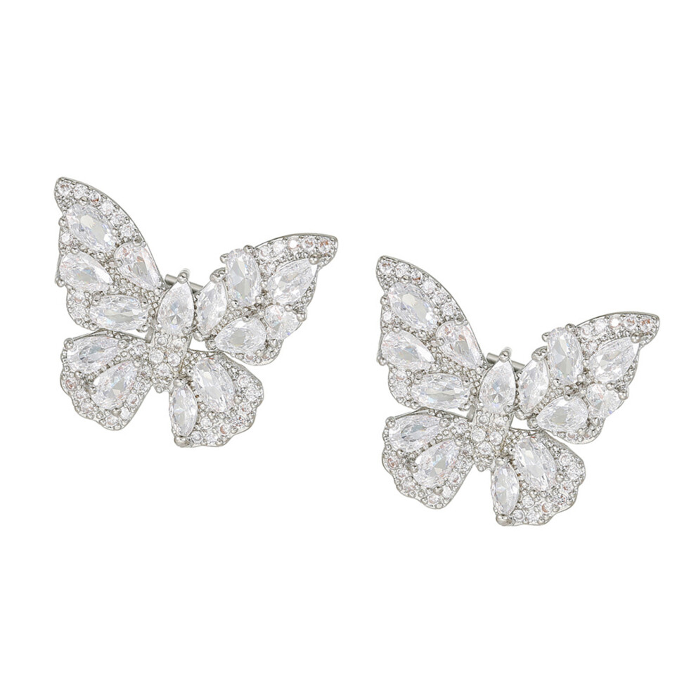 Stylish Zircon Studded Butterfly Ear Clip For Freeclip 1/2 Wireless Earbud 7695001068307