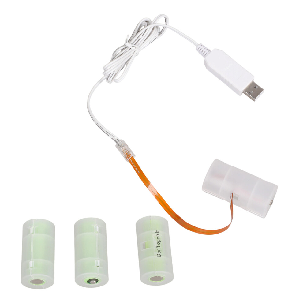 Usb Lr14 C Battery Eliminators 5V To 6V Power Supply Converters 4 Lr14 C 1 Meter White 7695001073875