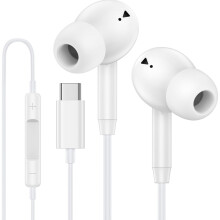 3.5mm/Type C Headphone for PC Laptop Corded Earbuds Computer Headset White for Type C