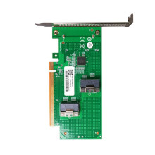 Metal PCIe4.0 X16 Expansion Card With Double SFF 8654 Connectors For GPU SSDs Green