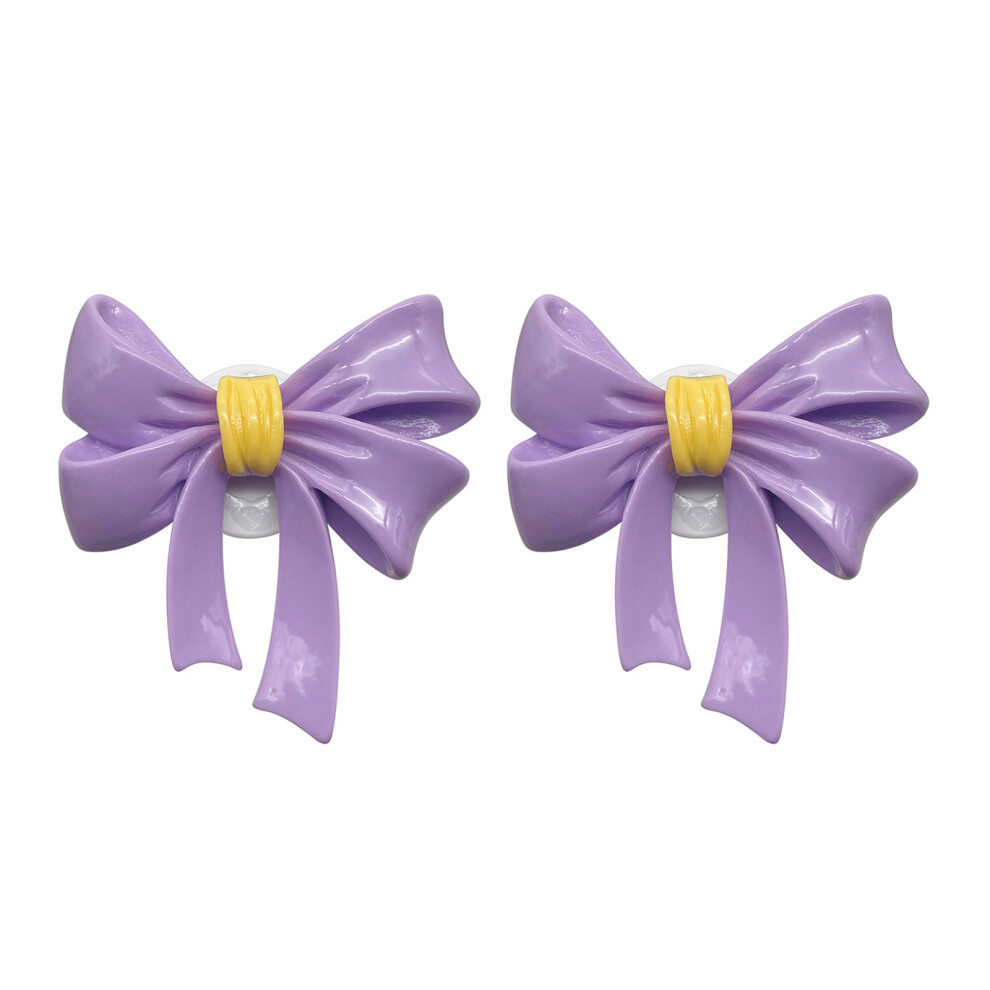Resin Bows Headband Decorations Easily Attaches To Headphones Without Damage Purple 7695001051828