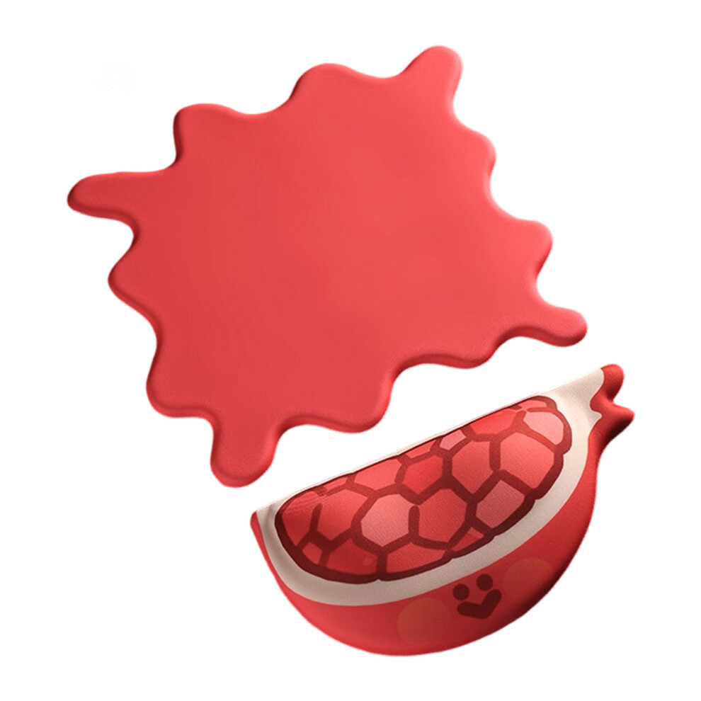Comfortable Silicone Wrist Pad And Mouse Mats Set In Playful Fruit Pomegranate Suit Model 7695001078306