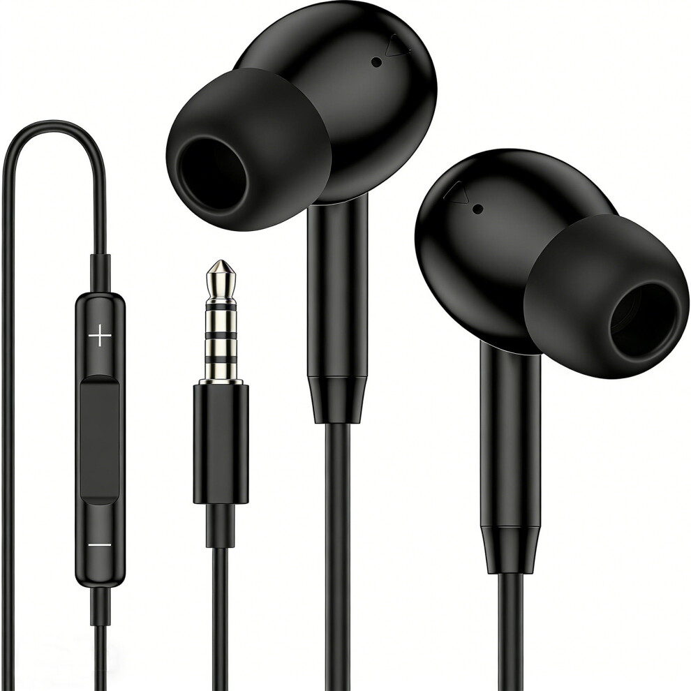 3.5Mm/Type C Computer Headset With Microphone In Ear Gaming Earbuds For Pc 3.5Mm Black 7695001073356