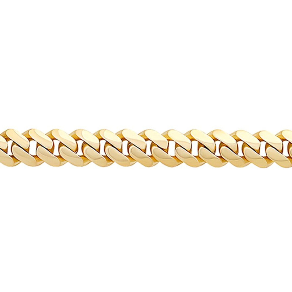 Jewelco London (22) Men's Solid 9Ct Yellow Gold Domed Cuban Curb 10Mm Chain Link Necklace - Jbb455