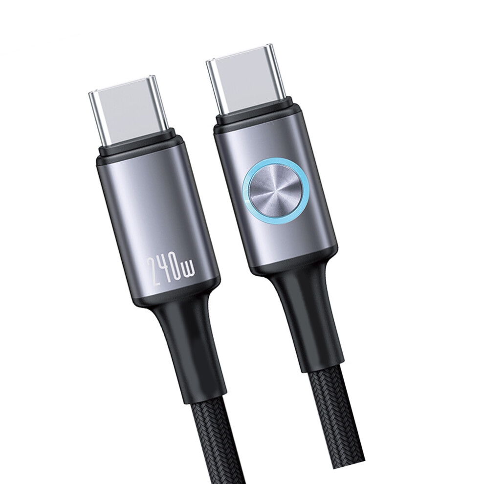Flexible Type C Fast Chargers Cable 240W 60W For Smartphone Tablet Laptop Gunmetal 240W 7695001053365