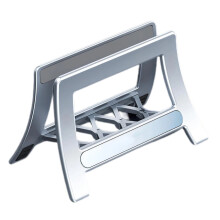 Ergonomic Foldable Laptop Vertical Elevator Stand For Better Postures And Cooling Silver