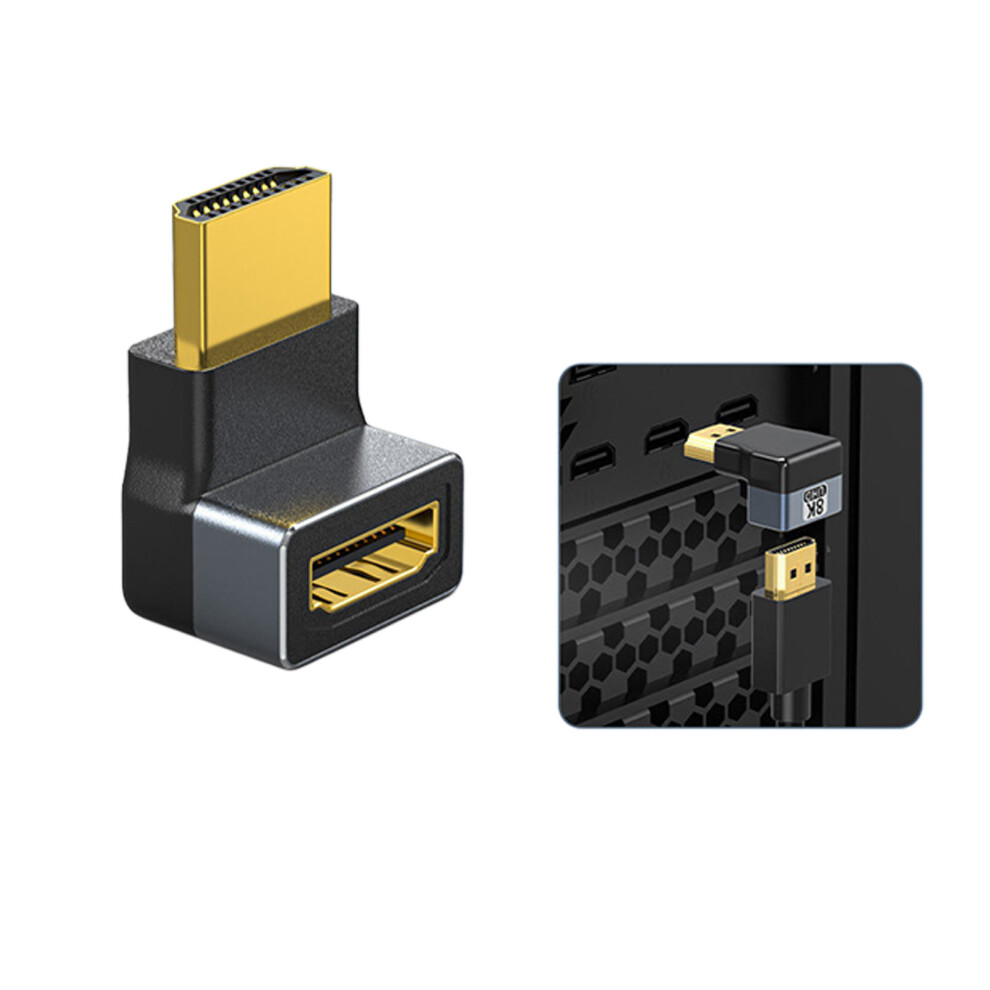 Fast Hdmi2.1 Converter 8K60hz Support Plated Interfaces For Clearly Video Bend Down Gold 7695001104708
