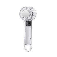 Powerful Turbines Handheld Fan With Ice Pad Feature For Fast Transparent white