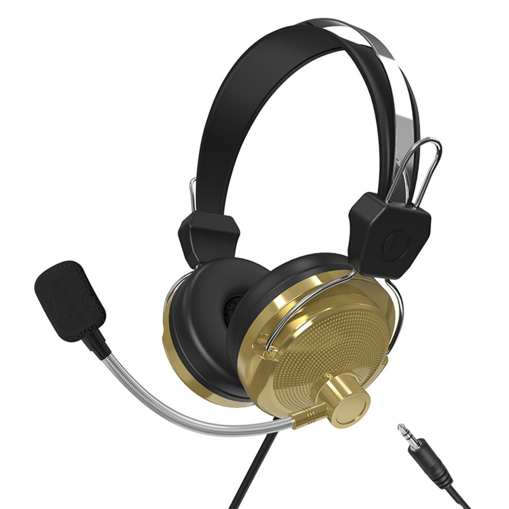 Ergonomic 3.5Mm Headphones With Builts In Microphones For Online Communication Yellow 7695001111164