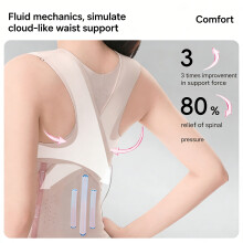 Seamless Spandex Back Brace For Improved Pose And Comfortable Back Corrector Black M