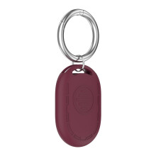 Flexible Soft Cover Keychain Holder For Locator Location Trackers Secure Slot Wine red