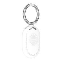 Keychain Holder For Locator Trackers With Hook Hole Soft Silicone Case Cover White