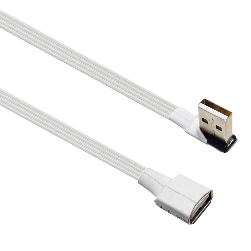 White Usb 2.0 Extension Cable Male To Female Flat Right Angle For Computer Printer 0.3M R 7695001142618