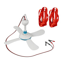 12V Battery Fly Repelling Hanging Fan For Outdoor Camping Tent Car Long Cable