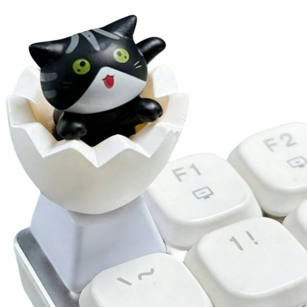 Cute Eggshell Kitten And Dog Esc Keycaps For Mechanical Keyboard Diy Kitten Black 7695001104562