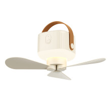 Outdoor Camping Small Ceiling Fan Indoor Outdoor Portable Ceiling Fan Remote Cream color