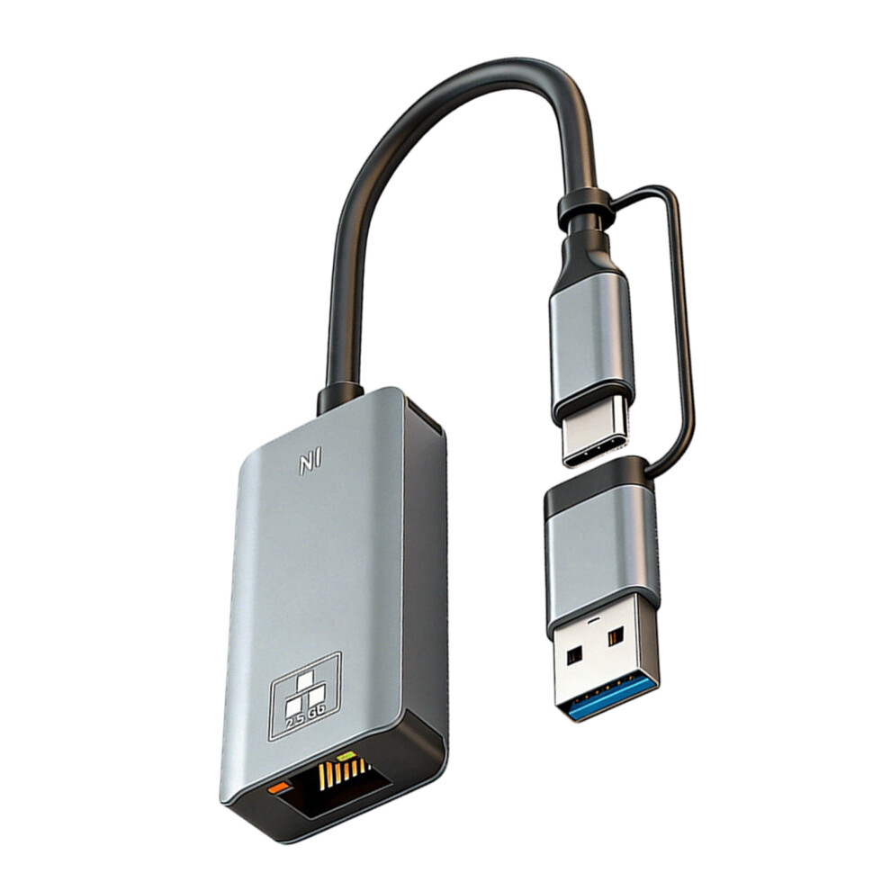 2.5G Ethernet Adapter Type C/Usb To Rj45 Ethernet Lan Networking Adapter Gigabit 7695001085908
