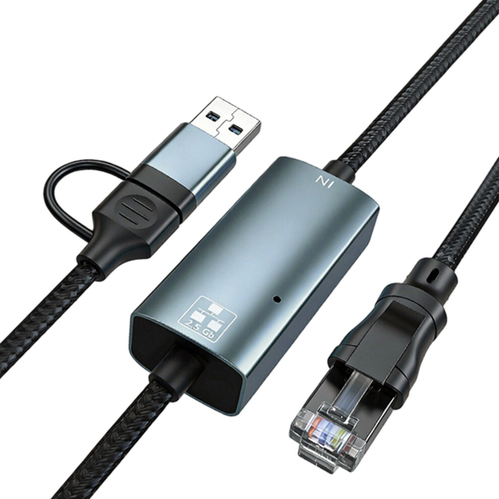 2.5Ghz Usb To Ethernet Adapter Compatible Multiple Devices Efficient Connection 7695001085793