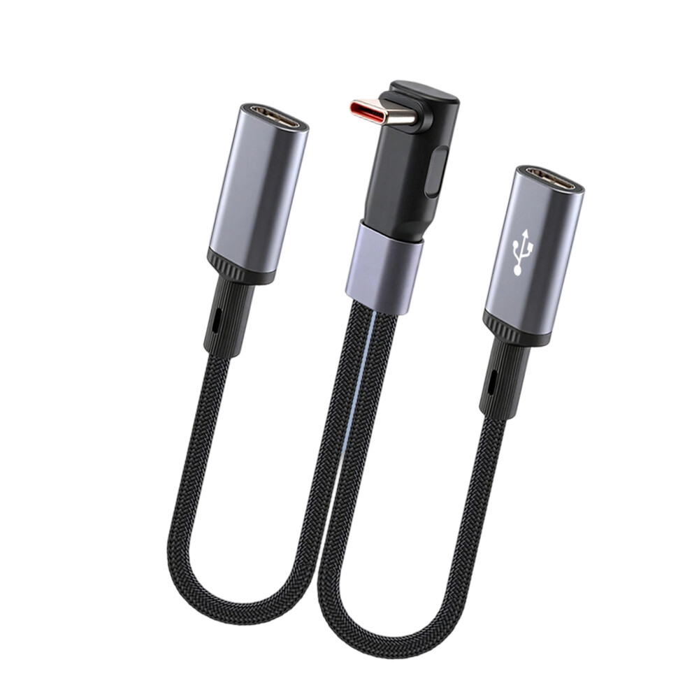 Compact Usb C Y Cable Wire Line 66W Fast Charge Double Output For 2 Type C Female Elbow 7695001070607