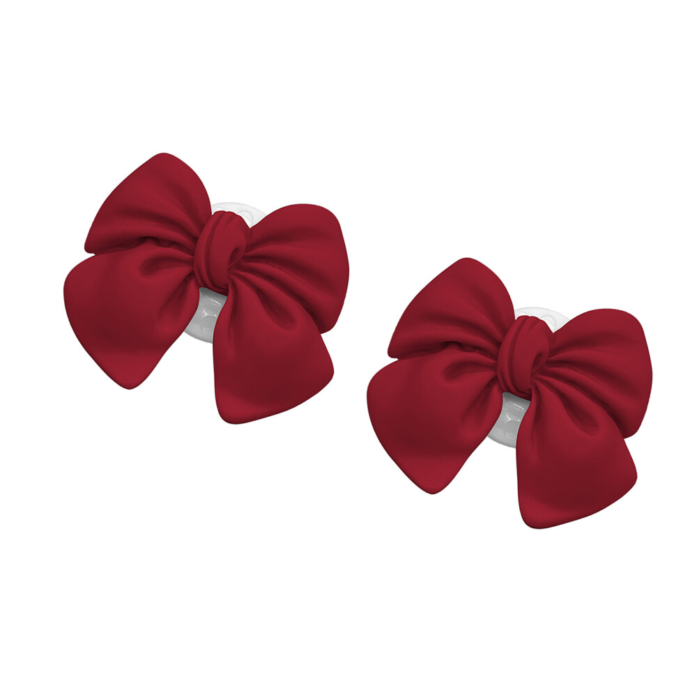 Stylish Headphone Bows Decoration Set Of 2Pieces Premium Resin Bows Charm Red 7695001052108
