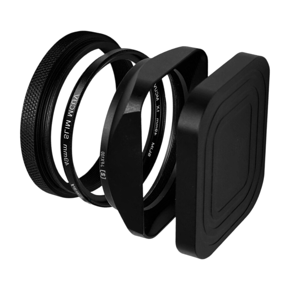 Square Shield Lens Hood Cover For X100v/X100vi/X100f Camera Accessories Uv Light/Black 7695001128735