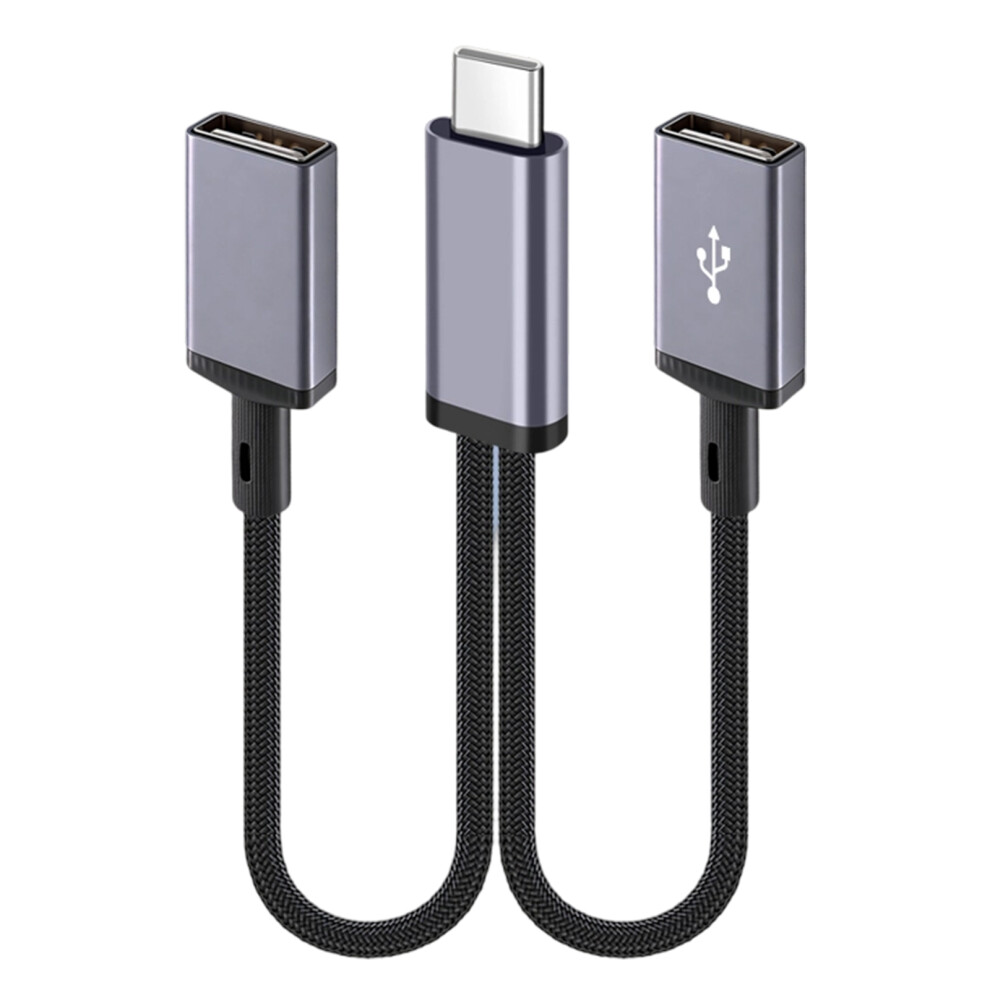 Compact Usb C Y Cable Wire Line 66W Fast Charge Double Output 2 Usb Female Straight Head 7695001070522