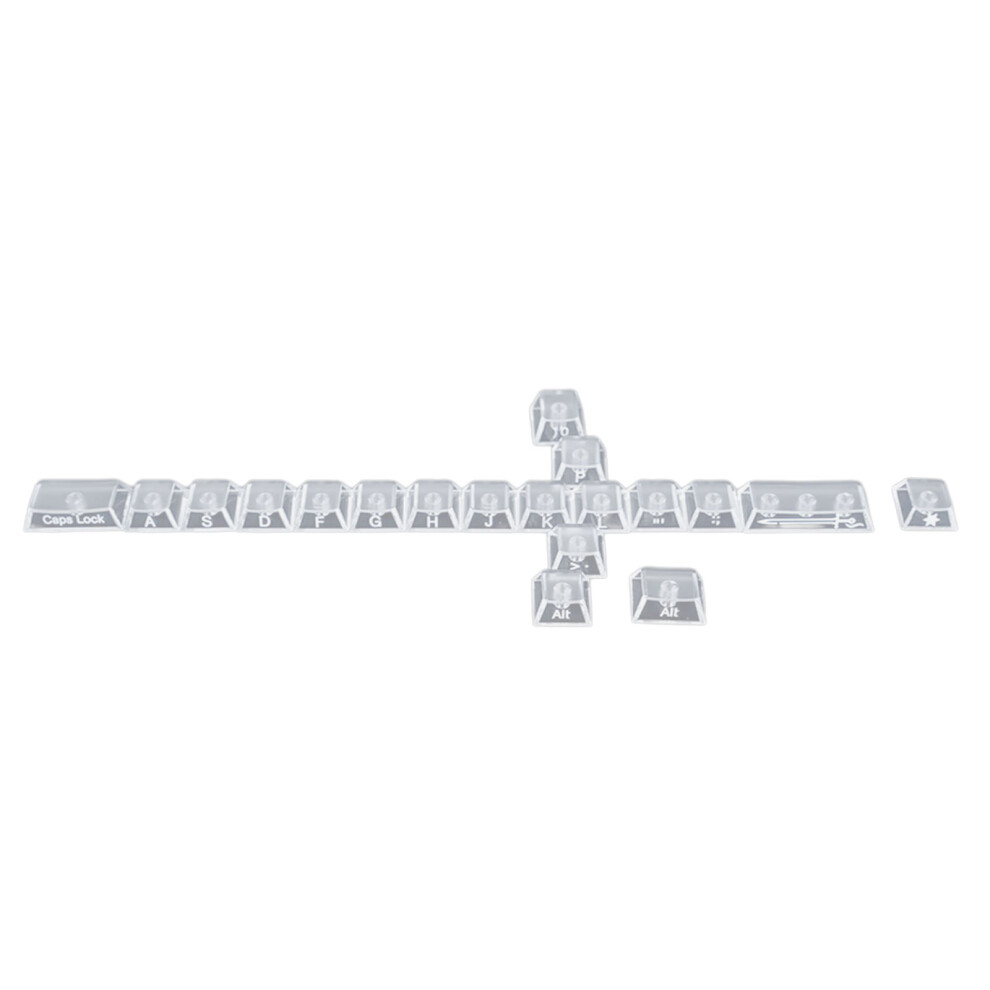 19 Key Unique Pattern Backlit Keycap Set Customizable For Mechanical Keyboard Transparent 7695001070553