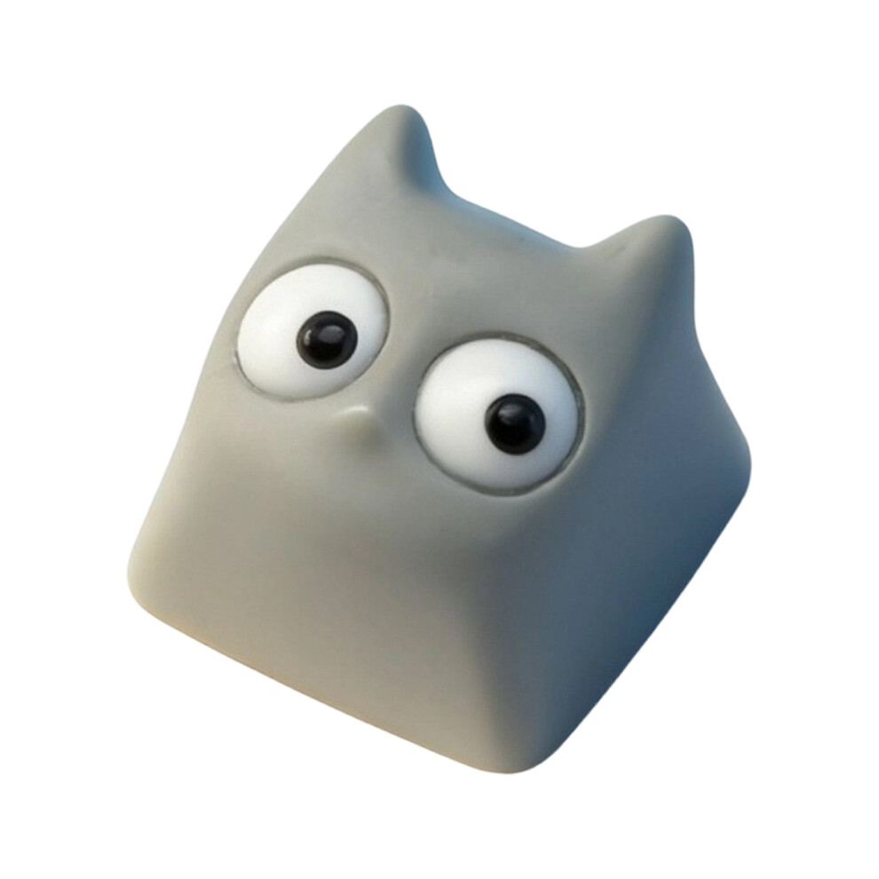 Handcrafted 3D Devil Kitten Resin Keycap Epoxy Irregular Keycap Unique For Mechanic Gray 7695001109390