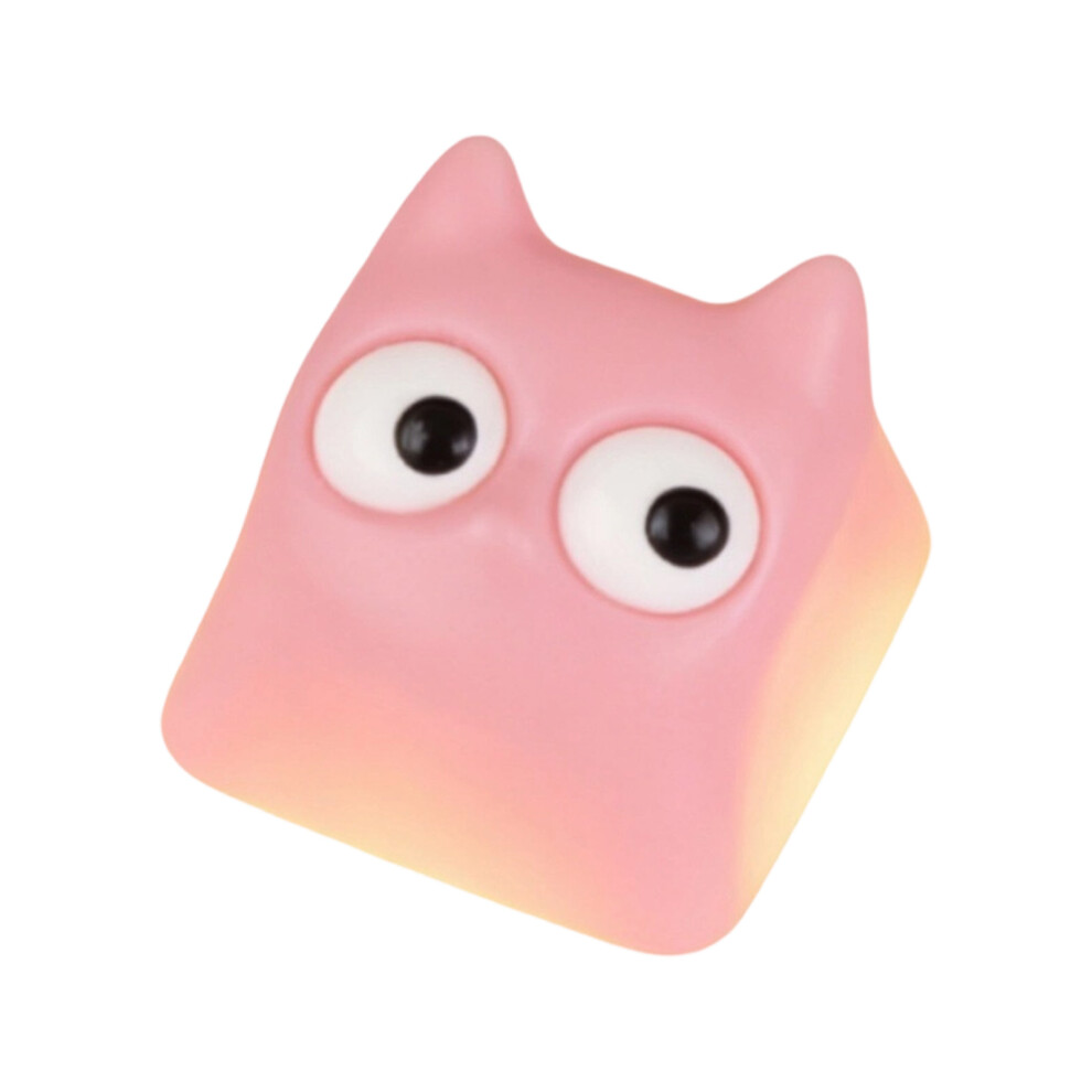 Handmade 3D Devil Kitten Resin Keycap Gaming Irregular Resin Keycap Cartoon Pattern Pink 7695001109413