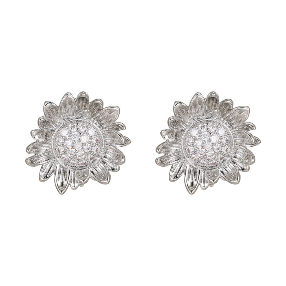 Fashionable Flower Shaped Ear Clip Buckles For Freeclip 1 2 Earbuds And Secure Silver 7695001106399