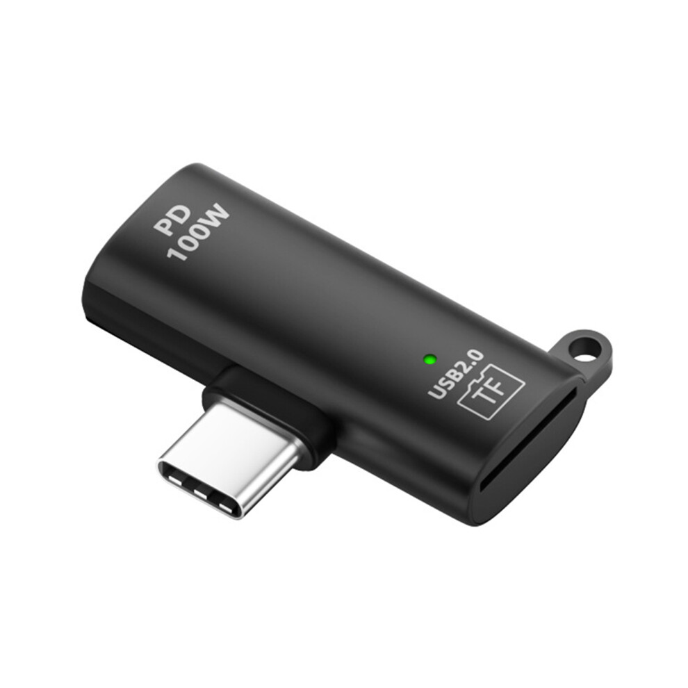 Type C Memory Card Reader Transfer Photo Video Tf Card Simultaneously Read Black 7695001060745