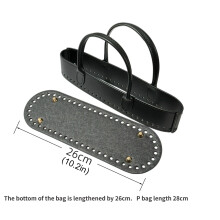 1Set PU Leather Bag Bottom Shaper Bag Handle for DIY Crocheted Bags Purse Brown