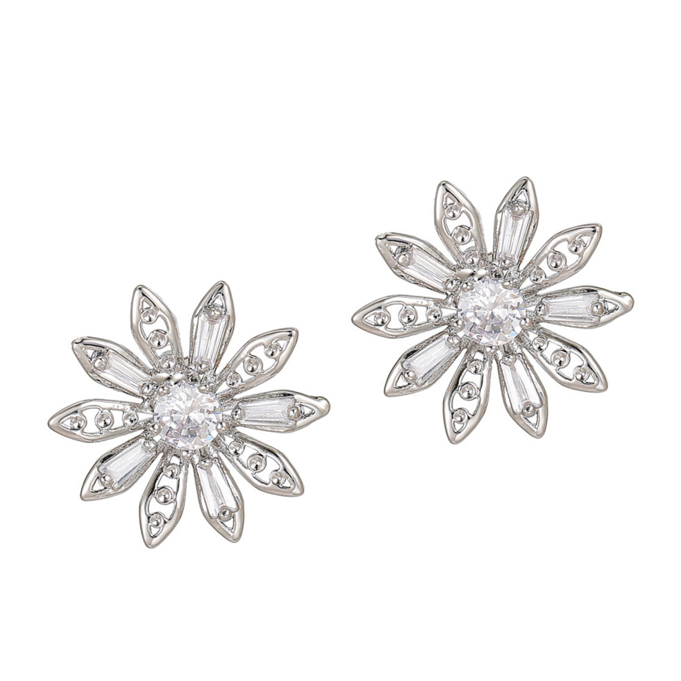 1Pair Elegant Sparkling Zircon Stone Earphone Charms For Freeclip 1/2 Ear Clip Silver 7695001094252