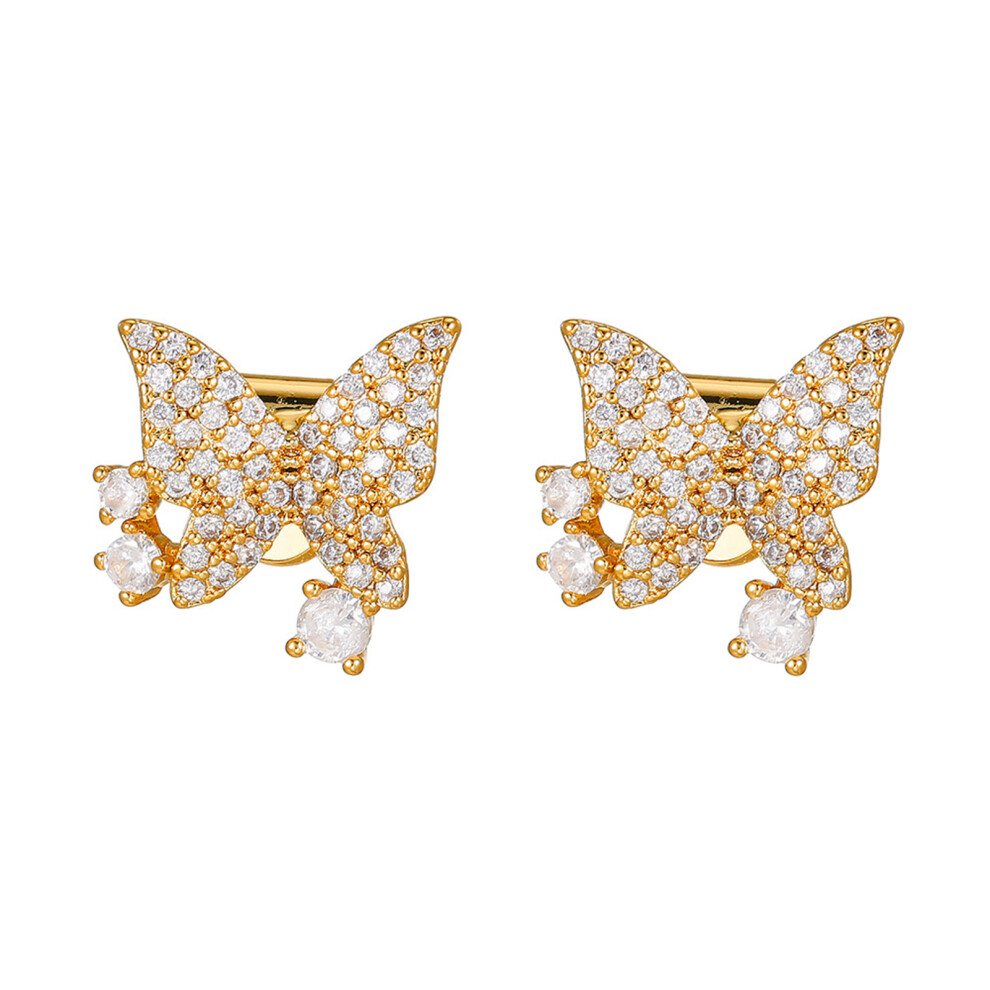 Durability Butterfly Ear Clip Sparkling Zircon For Freeclip 1/2 Headphone Gold 7695001094597