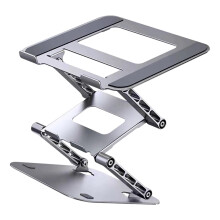 Carbon Steel Laptop Stand Holder Feature Silicone Pad for Secure and Stable Use Silver