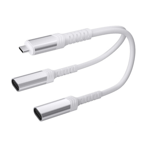 Compactly 25cm Type C Charging Cable For Solar Powered Devices Extension Cord White