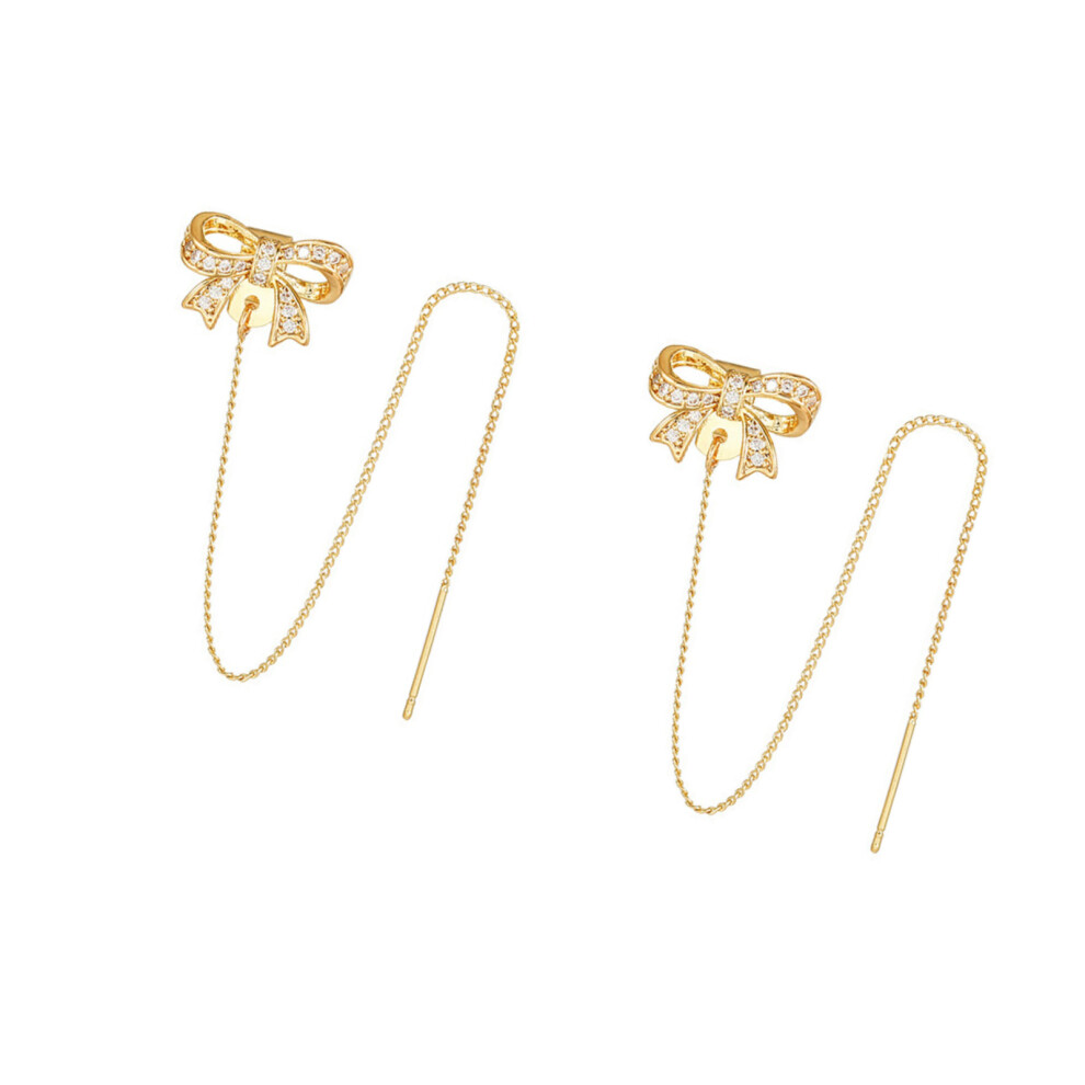 Fashionable Zircon Stone Earphone Safety Clip In Bows Shape For Freeclip 1/2 Gold 7695001144520