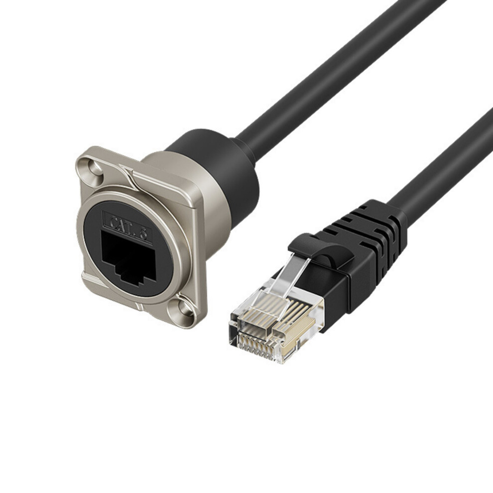 Highly Speed Cat6 Rj45 Male To Female Networking Panel Mount Adapter For Home 3M Silver 7695001097956