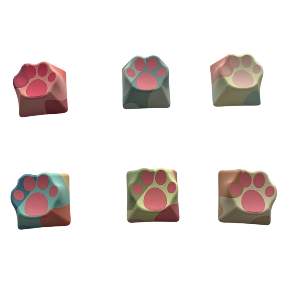 Pbt Dye Sublimations Keycaps Cats Paws Design Pack Of 6 For Keyboards D Cat Paw Mixed 7695001144070