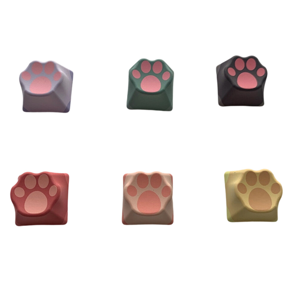 6Pcs Pbt Dye Sublimations Keycaps With Cats Paws For Customs Mechanical Ecat Paw Mixed 7695001144162