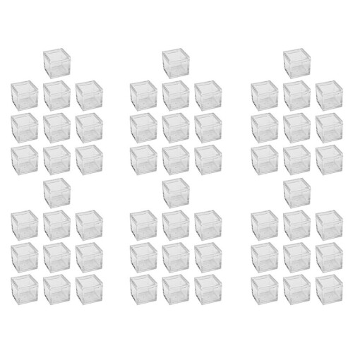 60Pcs Acrylic Box Trays for 0.39Inch 10mm Elements Cubes Clear Case Periodic Table Bracket for Elements Collections