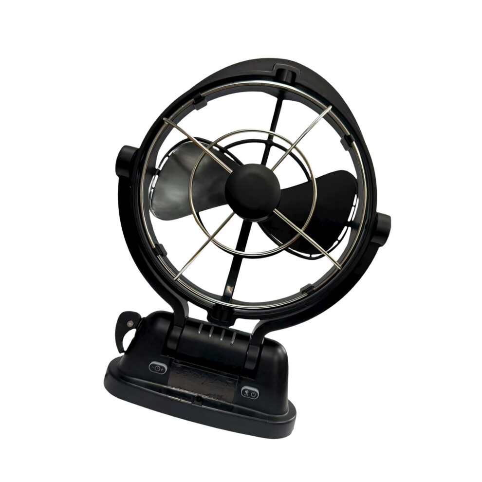 Remote Control Car Fan With 3 Speeds And 4 Timers For Camping And Marine Use Black 7695001109161