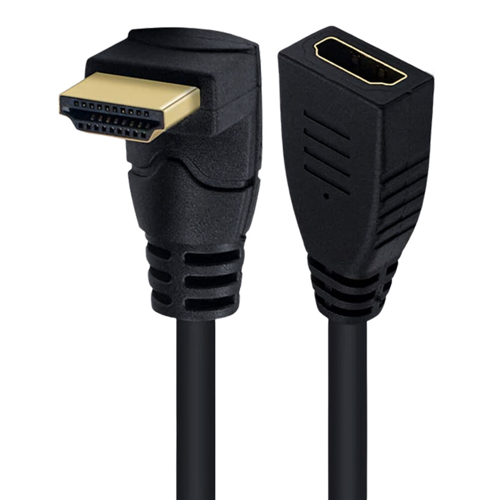 Hdtv 2.1 Male To Female Adapters Cable With 8K Support And Flexible Angled 15Cm Bend Up 7695001117937