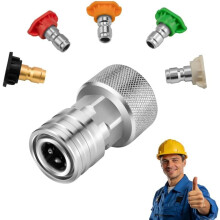 (Connector +5 Nozzle Set, One Size) Ruostumaton puutarhaletku adapteri