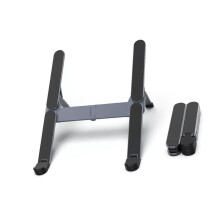 Aluminum Computer Stand 6 Adjustable Positions Foldable Heat Ventilation Grey